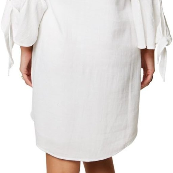 O'Neill Clady Dress White off the shoulder tunic length Summer, Large - Picture 4 of 16